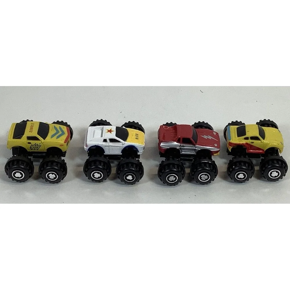 4 Vintage Micro Machines‎ Monster Cars Galoob 4X4 Big Wheels -Ferrari-Porsche